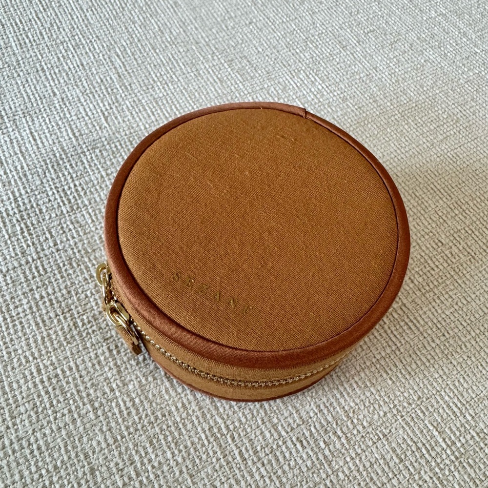 Sézane jewelry travel pouch tan fabric